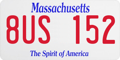 MA license plate 8US152