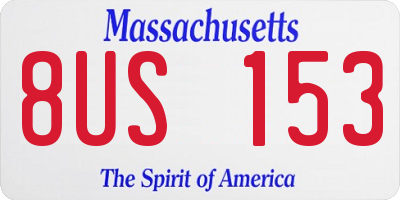 MA license plate 8US153