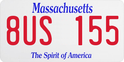 MA license plate 8US155