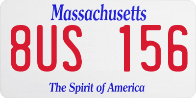 MA license plate 8US156