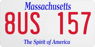 MA license plate 8US157