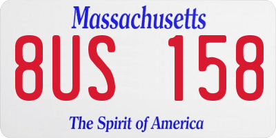 MA license plate 8US158