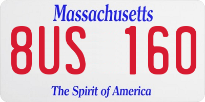 MA license plate 8US160