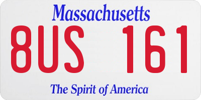 MA license plate 8US161