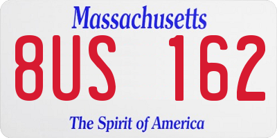 MA license plate 8US162