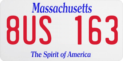 MA license plate 8US163
