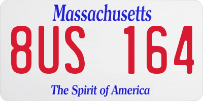 MA license plate 8US164