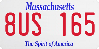 MA license plate 8US165