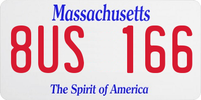MA license plate 8US166