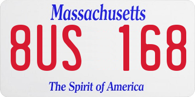MA license plate 8US168