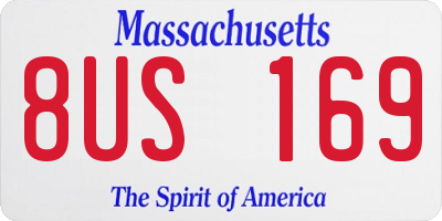 MA license plate 8US169