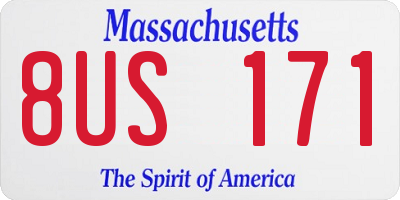 MA license plate 8US171