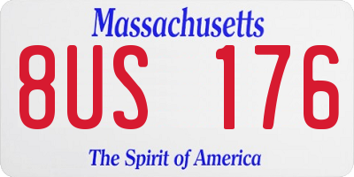MA license plate 8US176