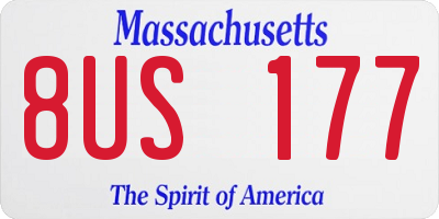 MA license plate 8US177