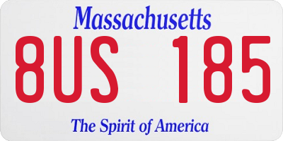 MA license plate 8US185