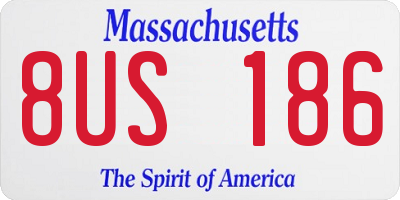 MA license plate 8US186