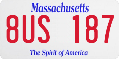 MA license plate 8US187