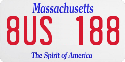 MA license plate 8US188