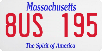 MA license plate 8US195