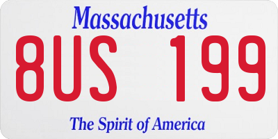 MA license plate 8US199