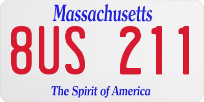 MA license plate 8US211