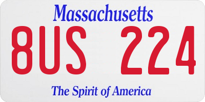 MA license plate 8US224