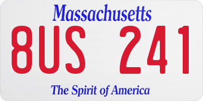 MA license plate 8US241