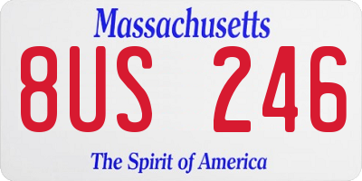MA license plate 8US246