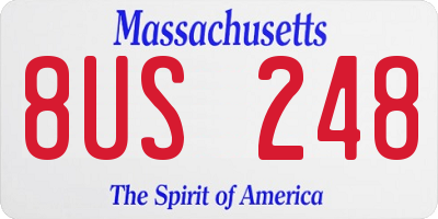 MA license plate 8US248