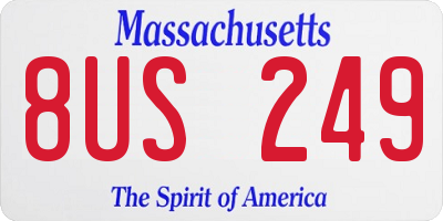 MA license plate 8US249