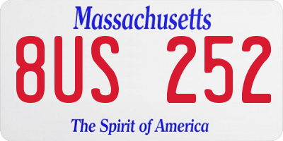MA license plate 8US252