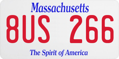 MA license plate 8US266