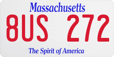 MA license plate 8US272