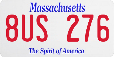 MA license plate 8US276