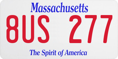 MA license plate 8US277
