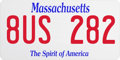 MA license plate 8US282