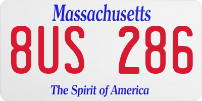 MA license plate 8US286