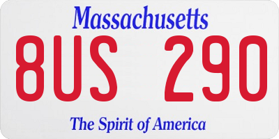 MA license plate 8US290