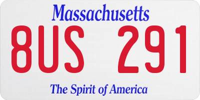 MA license plate 8US291