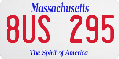 MA license plate 8US295