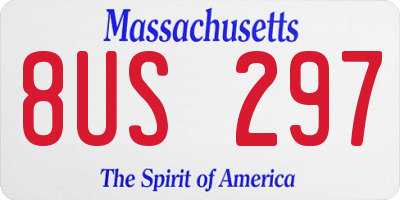 MA license plate 8US297