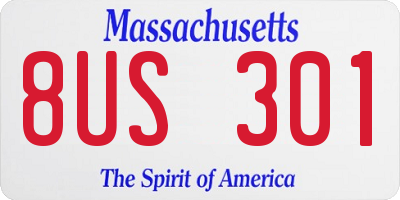MA license plate 8US301