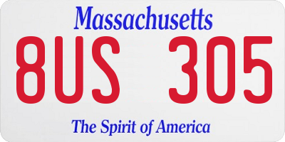 MA license plate 8US305
