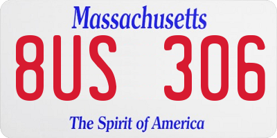 MA license plate 8US306