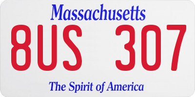 MA license plate 8US307