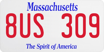 MA license plate 8US309