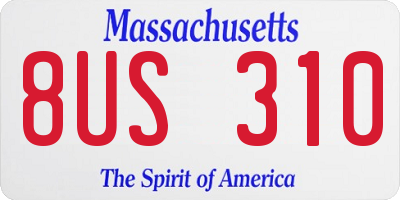 MA license plate 8US310