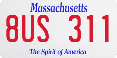 MA license plate 8US311