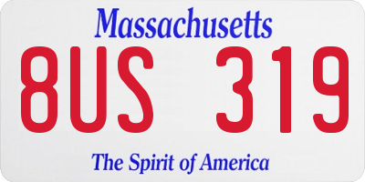 MA license plate 8US319