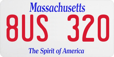 MA license plate 8US320